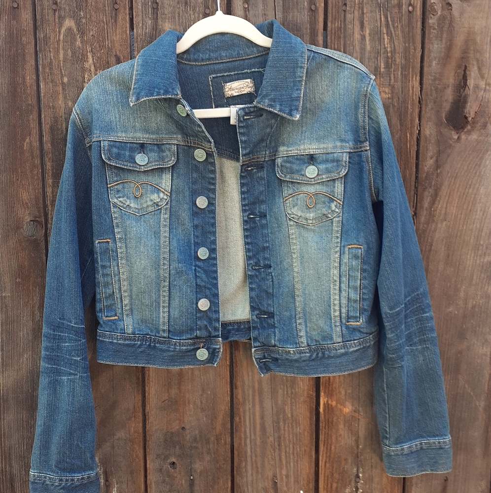 American Rag cropped  blue jean jacket size M - Picture 3 of 4